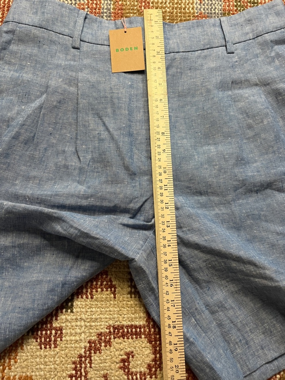 NWT Boden Kensington Linen Blue Shorts Size 14 - Picture 4 of 8